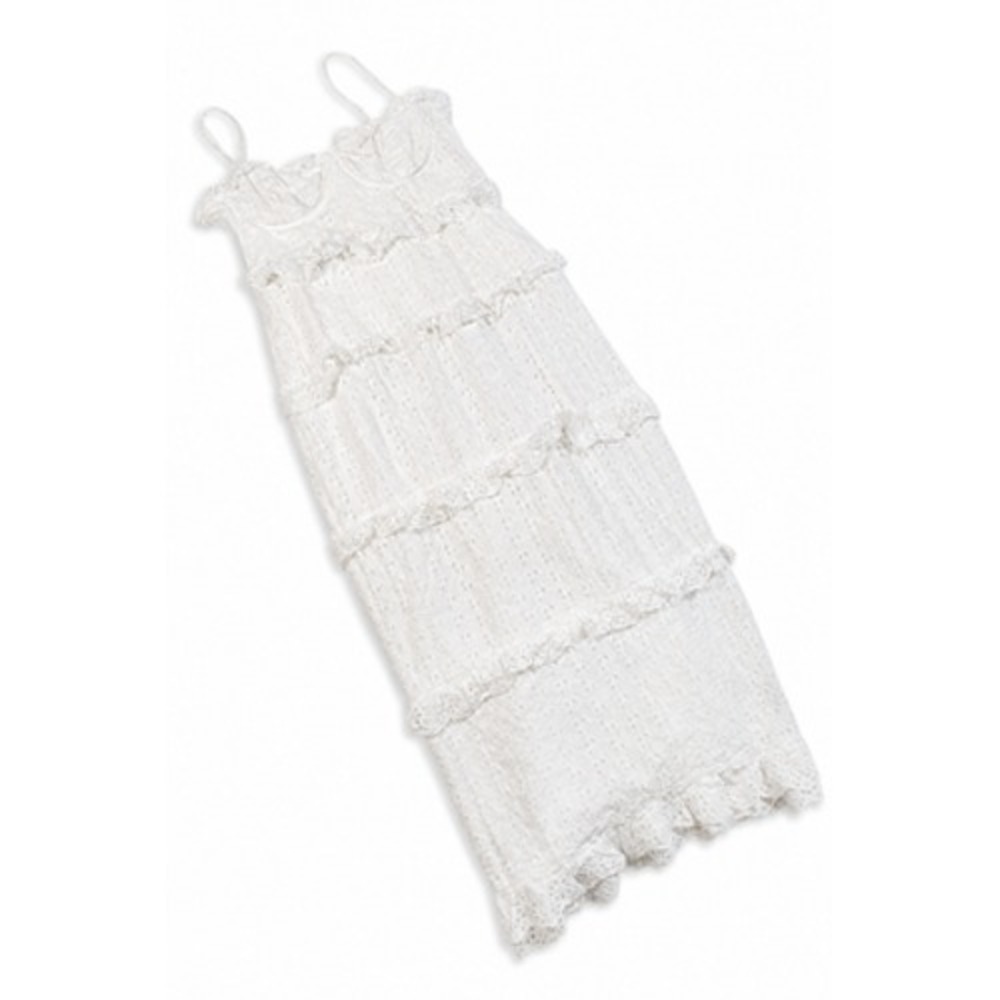 ASTR The Label Dress Womens M White Eyelet Lace Tiered Maxi Sundress Boho